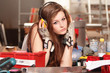 woman and tools