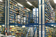 Big warehouse storage room with boxes and shelves