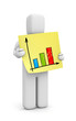 Person hold sticky note with chart Person hold sticky note with chart