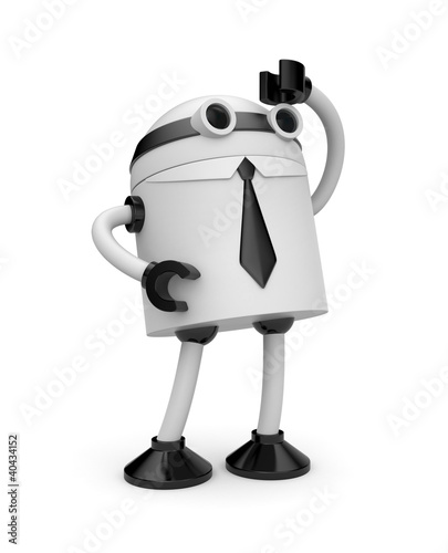 Illustration: Businessperson looks forward Businessperson looks forward