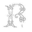 A Celtic Knot-work Capital Letter R Stylized Outline
