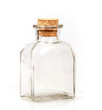 blank glass bottle with cork stopper