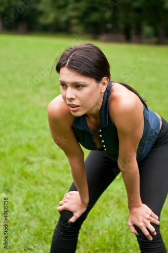 Photo: Relax - tired person after jogging Relax - tired person after jogging