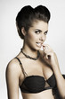 Photo: flirty brunette in black lingerie flirty brunette in black lingerie