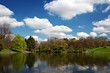 Scenic park lake in spring Scenic park lake in spring