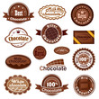 Set of chocolate badges and labels