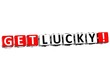 3D Get Lucky Block Text  on white