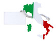 Italy with hands and banner