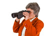 Seniorin mit Fernglas