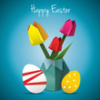 Blue Easter origami card