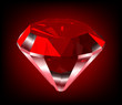 Shiny red diamond. Vector