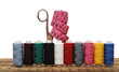 tools for needlework thread scissors and tape measure isolated o