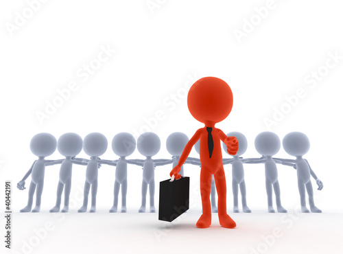Illustration: Business team leader, boss concept. Business team leader, boss concept.