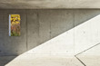 concrete wall of a garage,.small window to the garden