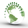 Earth globe and conceptual people together Earth globe and conceptual people together