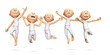 Happy toon guys jumping in victory Happy toon guys jumping in victory