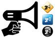 Megaphone pictogram and icons