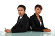 Business professionals at odds
