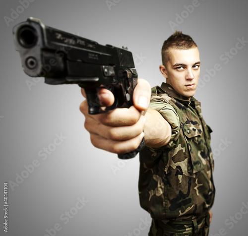 Photo: caucasian soldier caucasian soldier