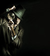 Security Detective With Magnifying Glass