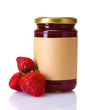 berry jam and strawberry isolated on white berry jam and strawberry isolated on white