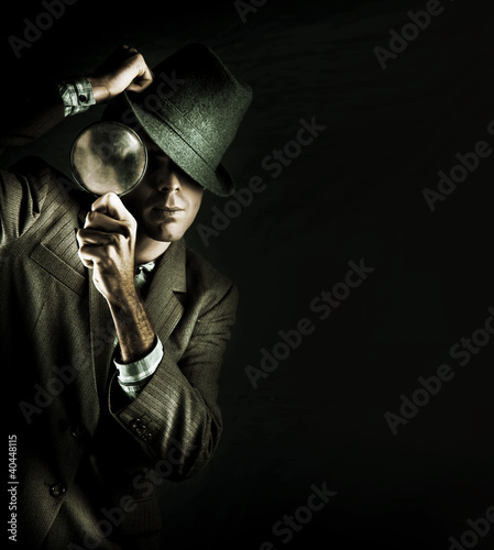 Photo: Security Detective With Magnifying Glass Security Detective With Magnifying Glass
