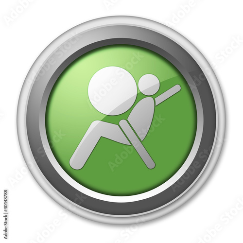 Illustration: Green 3D Style Button "Airbag" Green 3D Style Button "Airbag"