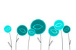 Ichthys Blumen in blau