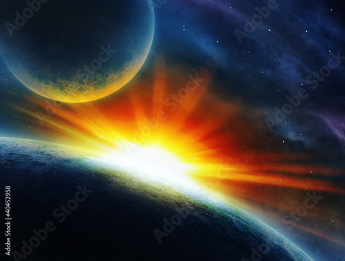Illustration: wonderful scene of the space. wonderful scene of the space.
