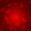 Abstract background with hearts of love
