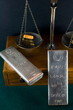 Homestake Mining Co. Silver Bars & Antique Balance Scale