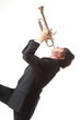 Portrait of a young man playing his Trumpet Portrait of a young man playing his Trumpet