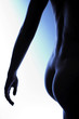 Back shot of a naked woman's buttock.