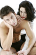Photo: Couple on the bed. Couple on the bed.