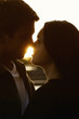 Couple about to kiss.