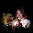 Young pretty woman with gift box
