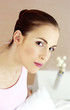 Photo: Woman staring at the camera. Woman staring at the camera.