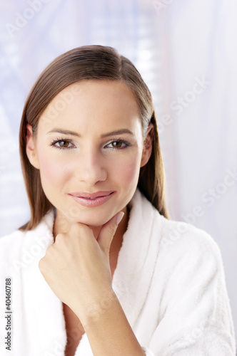 Photo: Woman smiling at the camera. Woman smiling at the camera.