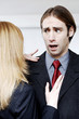Woman seducing her colleague.