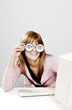 Businesswoman wearing spectacles.