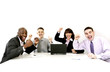 Corporate people jubilating.