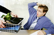 Businessman in shock.