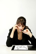 Businesswoman thinking hard.