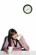 Businesswoman having her breakfast.