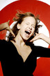 Businesswoman screaming out loud.
