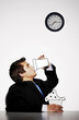 Businessman having his breakfast.