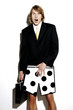 Businessman in boxer shorts showing shocked expression.