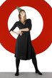 Photo: Businesswoman wearing party hat. Businesswoman wearing party hat.