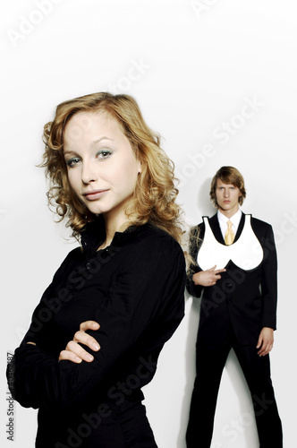 Photo: Businessman holding a bra. Businessman holding a bra.