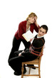 Teacher forcing her student to study.